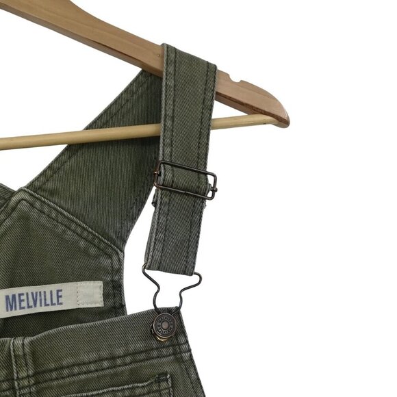 Brandy Melville Army Military Green Overalls Shortalls Shorts Size M Frayed Raw - Picture 4 of 14